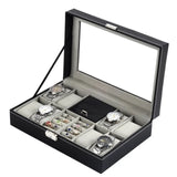Slots Watch Boxes Storage Organizer, PU Leather Bracelets Rings Watches Display Jewellery Box, Lockable Watch Storage Case, Multifunction Watch Jewellery Box