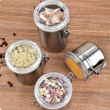 Set Of 4 Stainless Steel Airtight Sealed Canister, Coffee Flour Sugar Tea Container, Kitchen Container Seal Storage Jars With Plastic Cover, Miscellaneous Grain Food Storage Containers, Metal Sealed Can, Tea Leaf Organizer, Kitchen Accessories