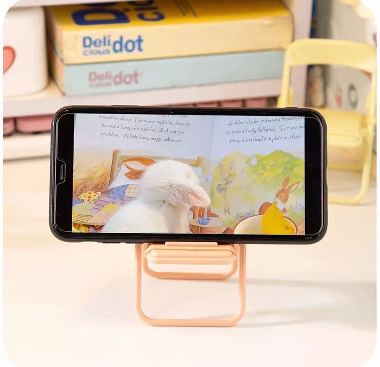 Set Of 3 Cute Chair Shaped Foldable Lazy Phone And Ipad Holder, Portable Design Mobile Phone Holder, Foldable Support Desk Mobile Phone Stand
