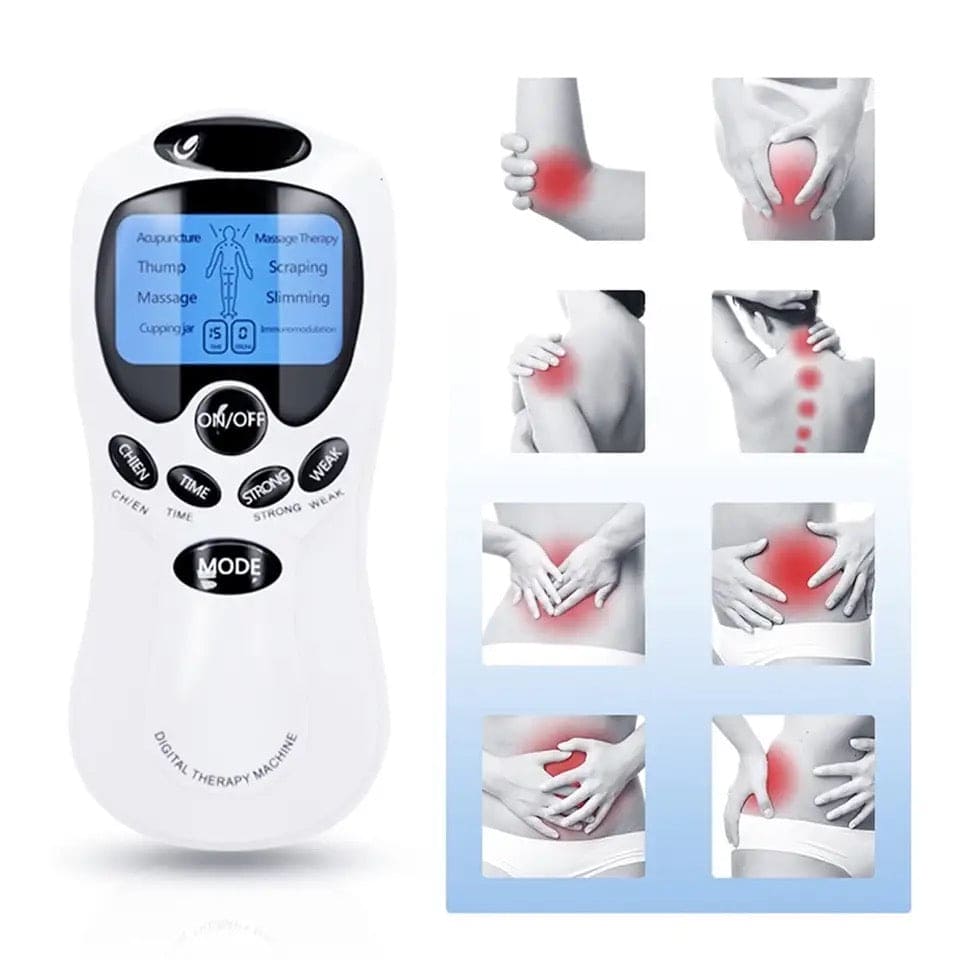 Digital Therapy Handheld Massager, Electric Tens Unit Device, Electric Meridian Body Massager, Ems Acupuncture Face Body Massager, 4 Mode Electric Muscle Stimulator, Dual Output Body Massager, Anti Cellulite Electric Body Massager