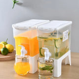 3.5L Party Drink Dispenser With Stand, Transparent Freezer Water Jugs, Cold Kettle Water Pitcher With Tap Jug, Summer Large Cold Kettle With Faucet, Beverage Dispenser Water Cool Jug, Plastic Pitcher With Lid, Beverages Dispenser With Dual Use Stand