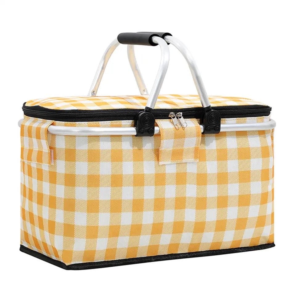 Foldable Picnic Basket, Outdoor Picnic Bag, Portable Insulated Picnic Basket, Large Capacity Camping Insulated Lunch Bag, Garden Yard Picnic Basket and Backpack, Home Storage Basket,  Hamper Insulated Picnic Basket, Folding Portable Market Basket