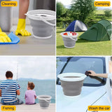 10L Collapsible Cleaning Bucket, Portable Folding Bucket, Silicon Car Washing Bucket, Outdoor Fishing Travel Camp Bucket, Foldable Basin Camping Bucket, Travel Portable Pail, Household Multifunctional Bucket