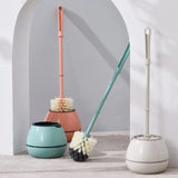 Floor Standing Toilet Brush with Holder, Plastic Toilet Brush, Bathroom Floor Scrubbing Set, Toilet Brush and Holder Set, Toilet Bowl Brush and Holder for Bathroom Organization,  Wall Mounted & Floor Standing