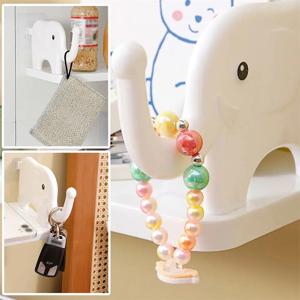 Elephant Storage Shelf, Multifunctional Storage Rack,  Elephant Guardrail Hook Storage Rack, Household Kitchen Bathroom Organizer Shelf, Wall Hanging Seasoning Storage Shelf, Wall Mounted Storage Organizer, Multipurpose Floating Shelf