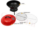 Charcoal Barbecue Grill, Barbecue Smoker Grill For Outdoor Cooking Camping, Heat Control Round BBQ Kettle, Portable Picnic Oven, Foldable Kebab Stove, Football Style BBQ Grill And Oven With Moving Stand, Trolley Grill Kettle
