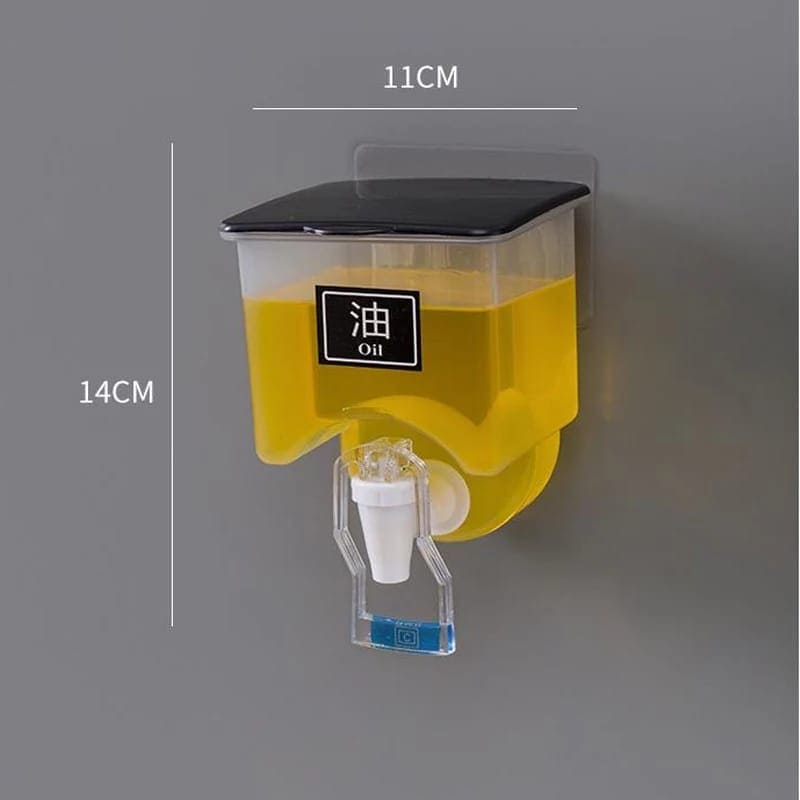 Wall Mounted Oil Bottle, 500Ml Liquid Spice Jar, Vinegar Dispenser, BBQ Cooking Baking Accessories