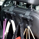 Swivel Car Seat Back Hook, Multifunctional Metal Auto Car Seat Headrest Hanger, Back Seat Organizer Hanger, Handbag Purse Bags Clothes Coats Storage Holder, Portable Seat Clip, Universal Space Saving Interior Accessories Holder