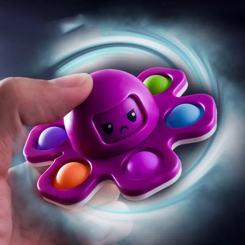 Face Changing Octopus Fidget Spinner, Silicone Interactive Change Faces Spinner, Anti Stress Push Bubble Fidget Spinner, Stress Relief Fidget Toys For Kids Adult, Simple Dimple Anti Stress Pop Toy, Squid Flip Octopus Change Faces Fidget Spinner Toys