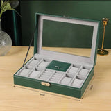 Slots Watch Boxes Storage Organizer, PU Leather Bracelets Rings Watches Display Jewellery Box, Lockable Watch Storage Case, Multifunction Watch Jewellery Box