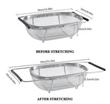 Stainless Steel Drain Basket, Micro Perforated Colander Strainer Basket, Over the Sink Fine Mesh Basket