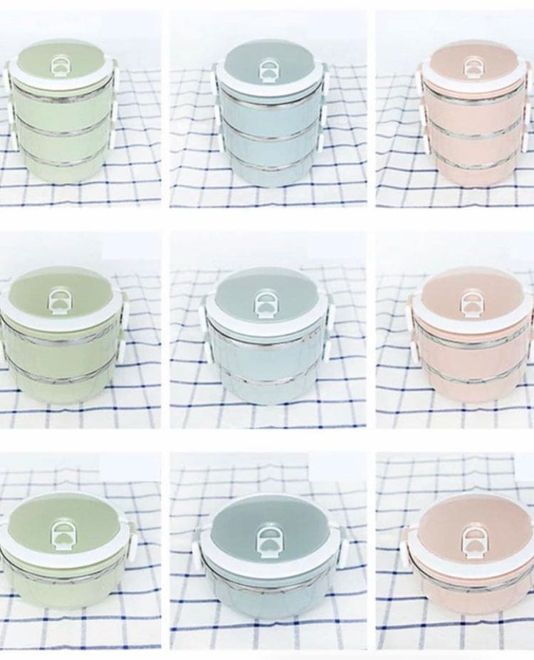 Stainless Steel Lunch Box, Eco Friendly Plastic Thermal Food Container, Stainless Steel Insulated Lunch Box, Bento Kitchen Food Container, Bento Box with Cover Sealed Lunch Box, Large Capacity Vacuum Insulation Boxes