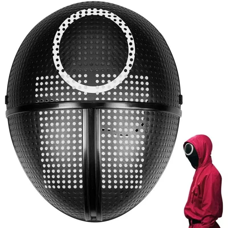 Squid Game Korean Black Face Mask, Plastic Face Mask Toy, Cosplay Hallow Mass Boss Mask