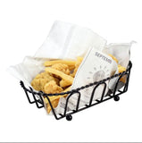 Mini Grill French Fries Basket, Snack Potato Chips Barrel Container, Convenient Snack Basket, Multifunction Stainless Steel Basket, Portable Frying Basket Strainer Colander Basket, Iron Convenient Bucket Basket