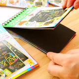 Children Graffiti Notebook, Black Page Magic Drawing Book, Painting Notepad for Kids, DIY Scratch Drawing Notes Paper, Graffiti Painting Coils Drawing Book, Color Scratch Art Mini Notes, Scraping Drawing Paper