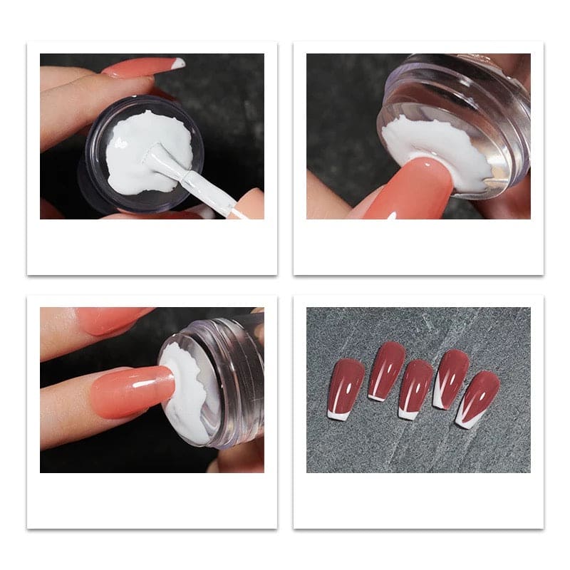 Nail Stamper, Nail Art Stamper, French Nails Silicone Stamp, Nail Art Stamping Tool, Art Jelly Silicone Stamper With Cap, Nail Stamper Manicure Tools
