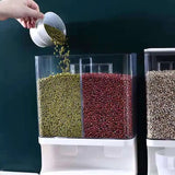 Kitchen Food Dispenser, Whole Grains Container Bin, Wall Mount Cereal Dispenser, Multi Grain Dispenser Bucket, Moisture Proof Cuisine Organizer, Indispensable Dry Food Dispenser, Whole Grain Storage Box, Airtight Clear Plastic Canisters