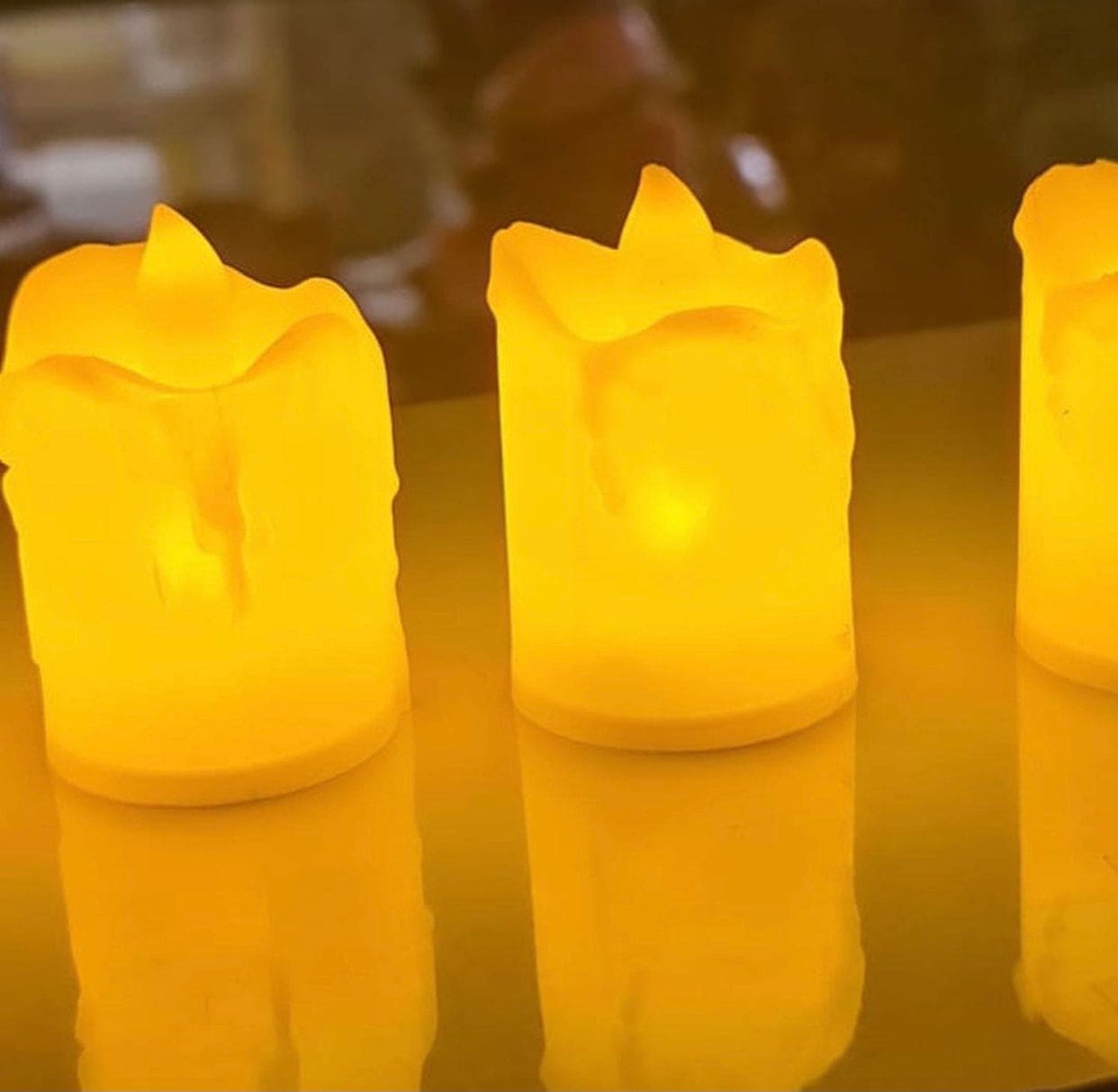 Set Of 3 Flameless LED Tea Light Tea Candles, Flameless Flickering Candle Lamp Lights