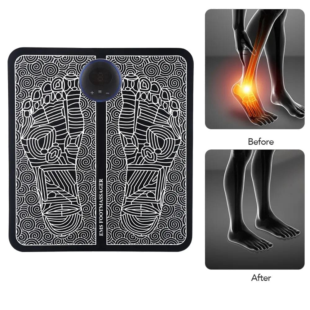 Electric EMS Foot Massager, Foldable Electric Foot Massage Mat, Acupressure Mat, Muscle Stimulation Foot Massager, Physiotherapy Foot Massager Pad, Leg Detox Spa Mat