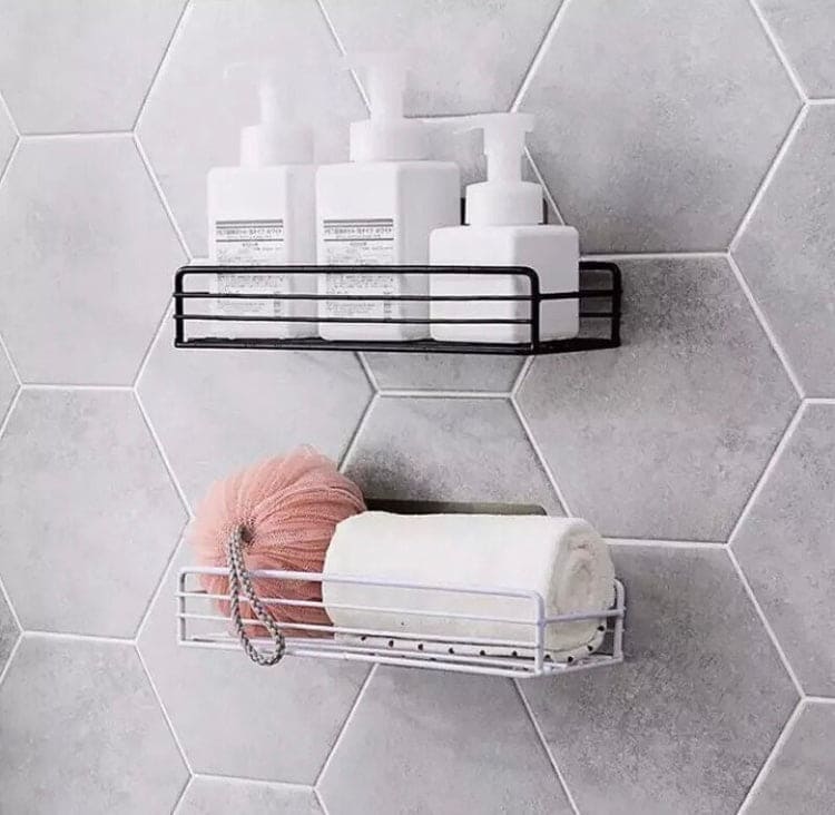 Iron Bathroom Shelf, Shampoo Storage Holder, Bathroom Shelf Shampoo Storage Rack,  Bath Hanging Basket, Iron Cosmetic Holder, Bathroom Kitchen Punch Corner Frame Shower Shelf, Kitchen Bathroom Accessories, Iron Shower Rack