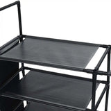 Multifunctional Storage Organizer, Standing Shoe Tower Racks, Cupboard Space Saving Shoe Stand, 7 Tier Shoe Rack for Entryway, Metal Shoe Organizer for Entryway Closet, Stackable Shoe Boots Storage Cabinet With Hooks
