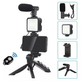 Portable Smart Vlogging Video Kit With Microphone Bracket, LED Selfie Light, Go Viral Vlogging Kit