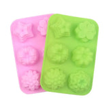 Flower Chocolate Candy Mold, Chocolate Jelly Pudding Dessert Mold, 6 Flower Heart Silicone Cake Mold,  Manual DIY Cute Flowers Mold