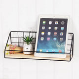 Gird Wall Shelf, Grid Wall Hanging Shelf, Wire Wood Organizer,  Iron Floating Display Shelf, Home Decorative Hanging Grid Basket, Wall Art Shelve Flower Pot Stand