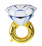 Ring Foil Balloons, Diamond Foil Balloons, Foil Balloons for Valentine Wedding Party Arrangement Anniversary Decoration
