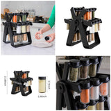 18 Pcs Spice Jar Set. Multifunctional Rotatory Seasoning Rack, Seasoning Bottle Holder, Ferris Wheel Spice Shelves, Rotating Glass Seasoning Rack, Revolving Countertop Spice Organizer, Kitchen 360 Rotating Spice Rack