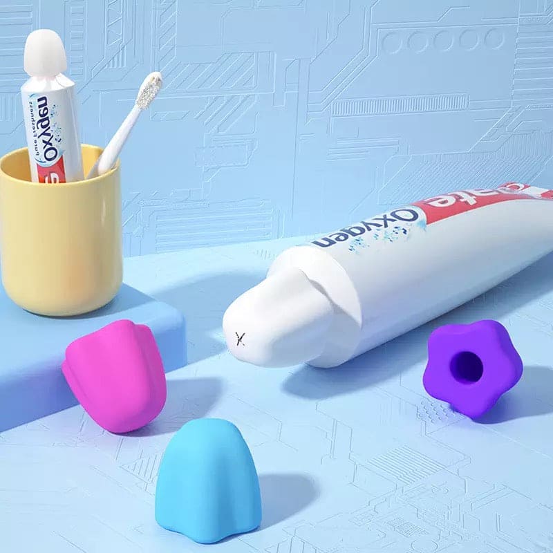 Silicone Lazy Self-Closing Toothpaste Tube Squeezer, Self-Closing Toothpaste Caps,  Silicone Manual Toothpaste Squeezer, Squeezing Toothpaste Device,  Toothpaste Cap Self-Closing Edible