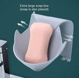 Creative Soap Holder With Hanging Hooks, Self Adhesive Soap Drain Rack, Soap Draining Tray For Bathroom
