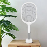 Handheld Electric Mosquito Swatter Racket, 2 in 1 Electric Bug Zapper, Mosquitoes Trap Lamp & Racket, Anti Mosquito Fly Trap, Home Bug Insect Racket, Electric Fly Swatter Racket, USB Rechargeable Electric Fly Swatter For Home and Outdoor