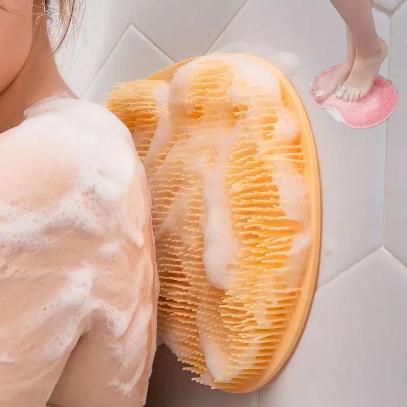 Silicone Bath Mat, Shower Cushion Brush Foot Massage Mat Scrub Back Bath Brush, Anti-Slip Scrub Pad, Anti-slip Mat Scrubber, Rubbing Back Artifact Massage Bathtub Sucker