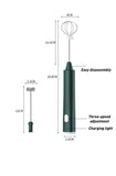 Handheld Frother Coffee Beater, USB Rechargeable Coffee Blender, Household Milk Shaker Mixer Foamer Food Blender, Kitchen Cooking Tool