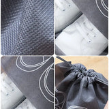 Set Of 5 Travel Shoe Pouch, Grey Non Woven Fabric Dustproof Drawstring Bag, Breathable Storage Pouch With Visual Window, Portable Shoe Organizer Drawstring Bag