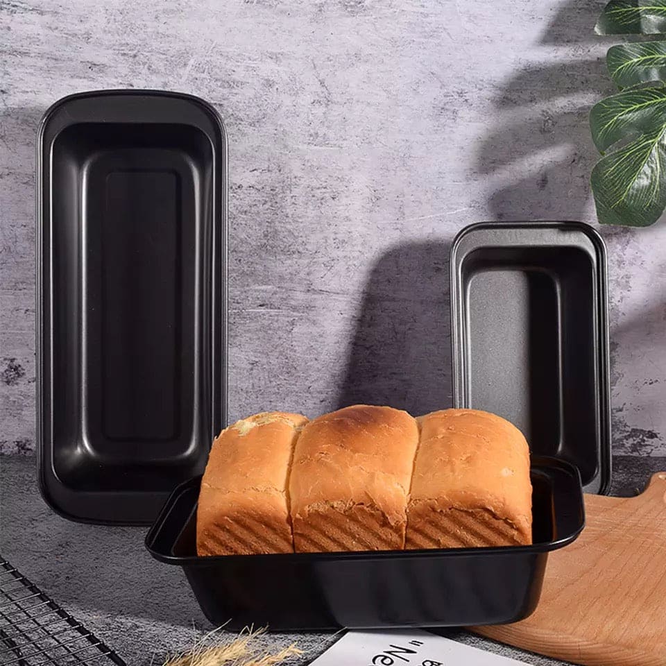 Rectangular Baking Tray, Nonstick Carbon Steel Baking Pan Cake Tools, Black Non-Stick Mold Storage Trays Sausage Bread, High Temperature Resistant Bread Baking Tray, Carbon Steel Non-stick Toast Mold, Bakeware Baking Tool