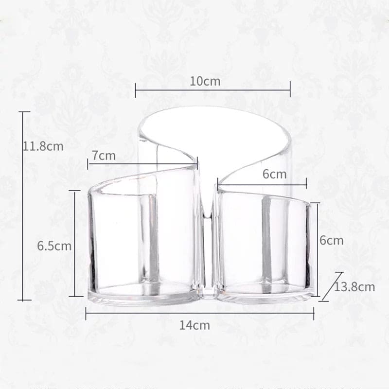 Acrylic Makeup And Brush Holder, Wavy Acrylic Makeup Brush and Cosmetic Holder, Makeup Brush Organizer