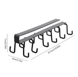 Clever Metal Hook Rack, Multi Hooks Mug Hook Rack Space Saving Quality Cabinet Hook Multifunctional Storage Holder Hanging Cup Holder Kitchen Organizer, Multifunctional Stuck Board Organizer, Under Cabinet Closet Hook Rack