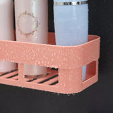 Traceless Paste Bathroom Shelf, Toilet Adhesive Shampoo Gel Storage Basket, Bathroom Corner Shower Shelf Rack, Wall-mounted Storage Rack, Stick-up Wall Sucker Plastic Organizer, Plastic Rack for Kitchen & Bathroom