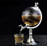 1500ml Globe Shape Dispenser With Funnel And Stopper, Decanter Dispenser For Drinks, World Map Liquor Dispenser