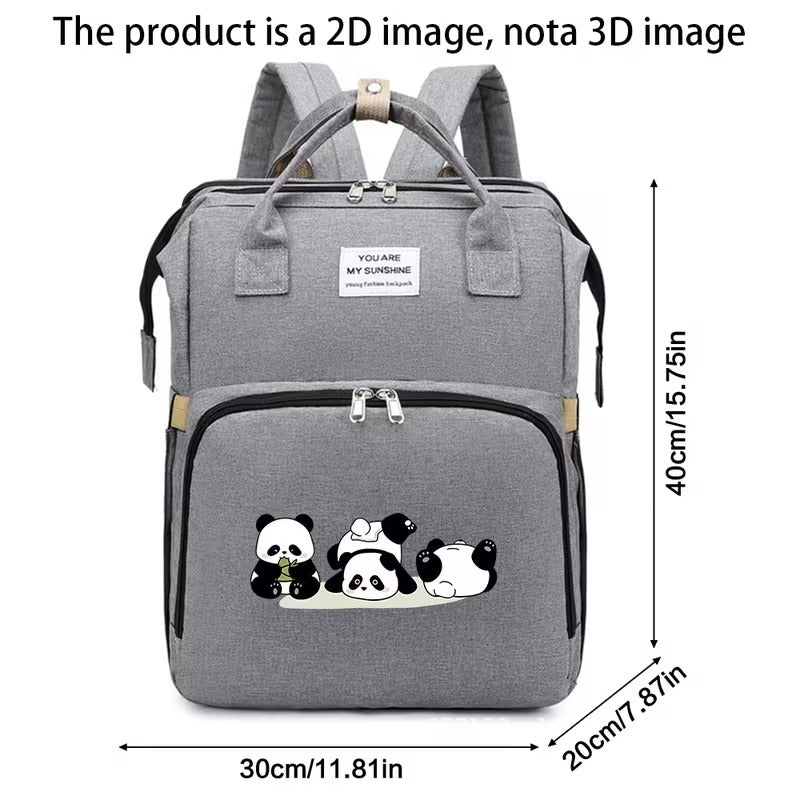 Diaper Bag for Moms & - Large-Capacity Nursing Backpack/Handbag with Adjustable Strap, Bottle Warmer, Cute Panda Print - Travel, Hospital, Commuting - Durable Bag