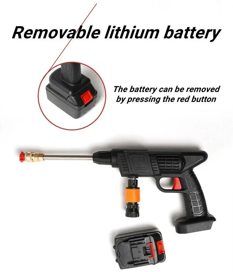 Cordless Pressure Washer Gun with Battery & Carry Case | Portable High Pressure Car Washer Spray Gun