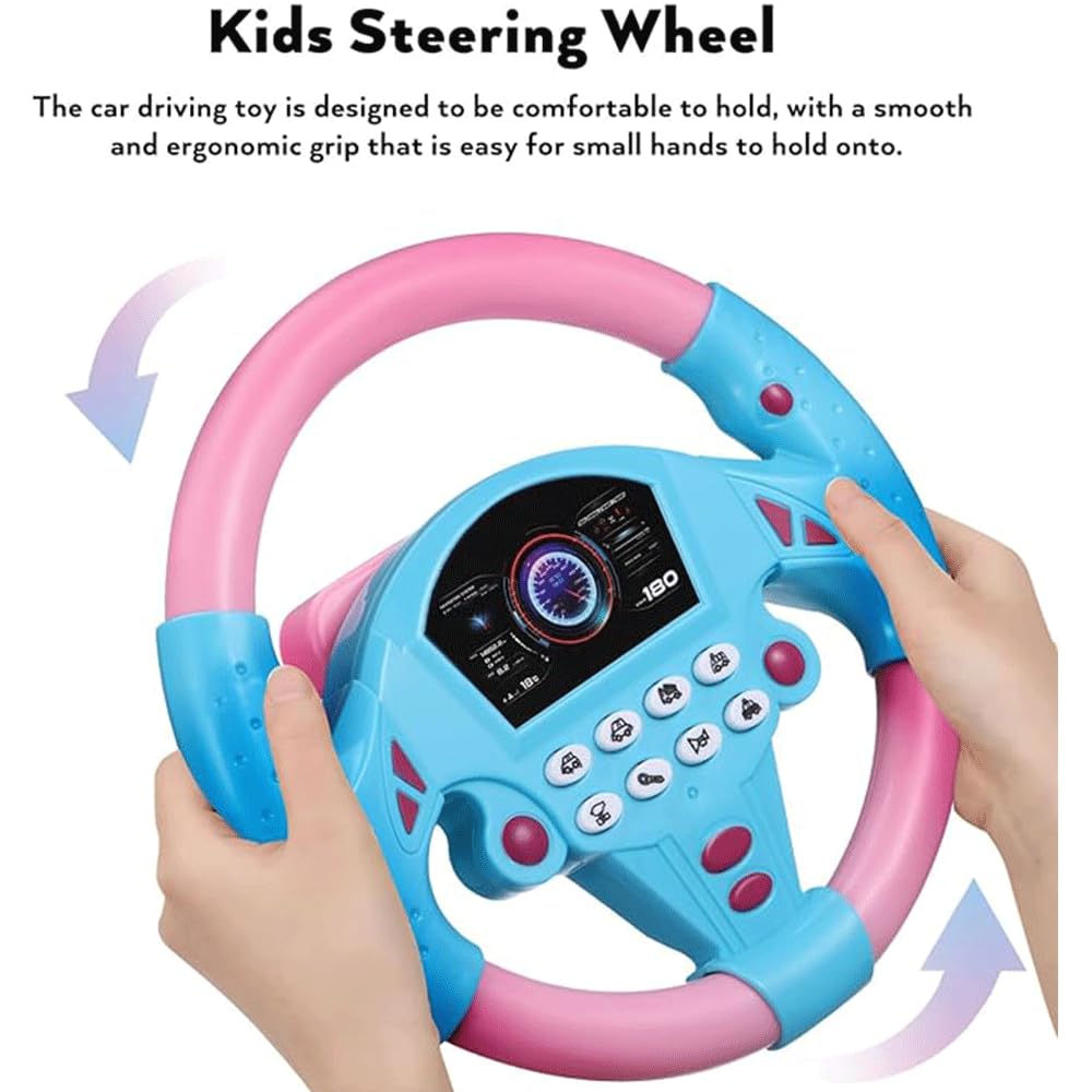Interactive Car Steering Wheel Toy for Kids  with Sound & Buttons