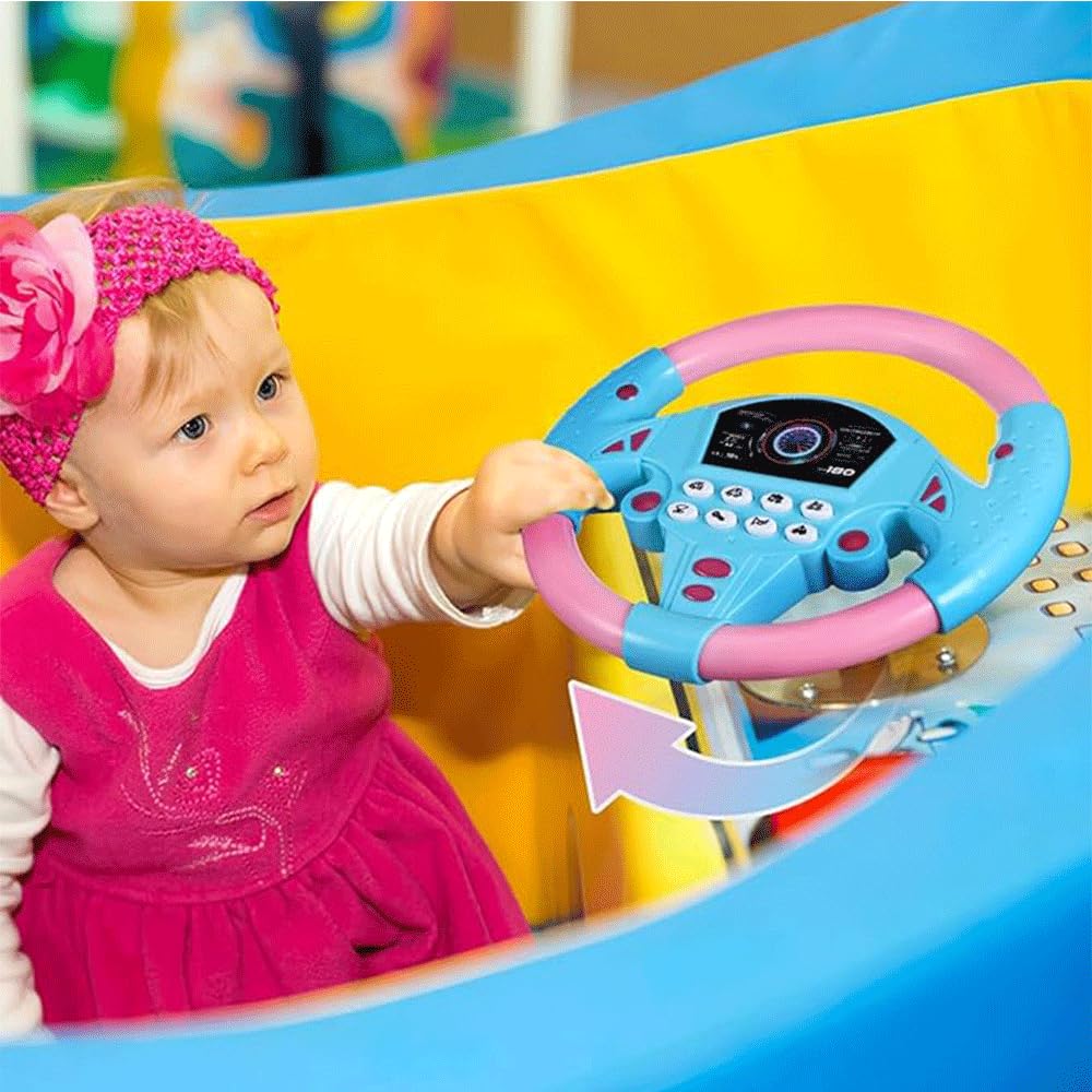 Interactive Car Steering Wheel Toy for Kids  with Sound & Buttons