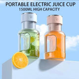 Electric Jug Blender, Cordless Barrel Juicer  Portable Electric Juice Cup, Rechargeable Mini Juicer, 1600Ml Household Smoothies Personal Blender