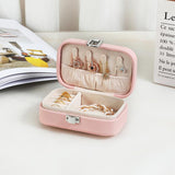Mini Rectangular Leather Jewellery Box, Mini Macaron Jewelry Box, Double Layer Jewellery Storage Box, Travel Jewellery Ornaments Storage Case, Multifunction Necklace Earring Storage Case, Jewellery Display Case