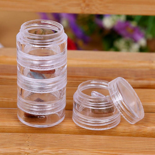 5 Layer Oval Cosmetic Jar, Acrylic Anti-oxidation Jewellery Storage Box, Earrings Ring Nail Charm Organizer Box, Transparent Decoration Storage Jar, Multipurpose Ornament Storage Container