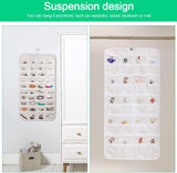 72 Pocket Hanging Organizer, Double Sided Hanging Display Storage Bag, Transparent Window Jewelry Bag, Dust-proof Foldable Bag, Multifunction Wardrobe Storage Holder Bag with Hook, Dual Sided Jewellery Carrier