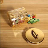Royal Acrylic Storage Jar, Round Gold Body Handle Storage Canister, Kitchen Snacks Storage Jar, Kitchen Food Storage Jar,  Multifunctional Storage Container, Airtight Lid Storage Container